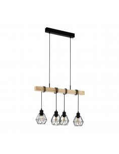 EGLO 43132 TOWNSHEND 5 Lampada a sospensione 4L legno e acciaio 2