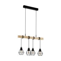 EGLO 43132 TOWNSHEND 5 Pendant lamp 4L steel and wood