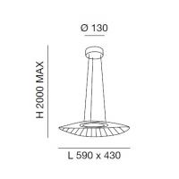Fabas 3625-40-102 Vela Lampada a sospensione piccola