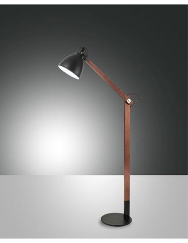 Fabas 3644-11-101 Sveva Lampada da Terra Nero/Noce