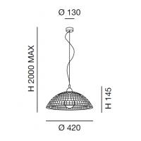 Fabas 3635-40-125 Diamond Pendant Lamp Amber