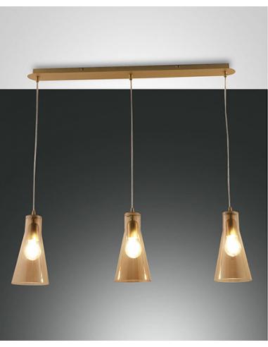 Fabas 3596-47-125 Dafne Pendant Lamp Amber 3L