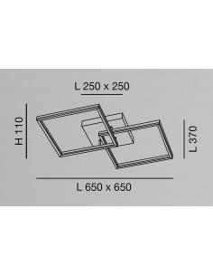 Fabas 3394-66-102 Bard 4000 K Ceiling Lamp Double Square Large White 2