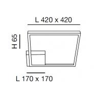 Fabas 3394-62-102 Bard 4000 K Ceiling Lamp Large Square