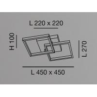 Fabas 3394-29-102 Bard 4000 K Ceiling Lamp Double Square White