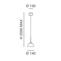 Fabas Luce 3547-40-126 Arabella Lampada a Sospensione Fumé