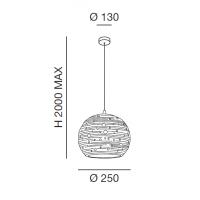 Fabas Luce 3531-40-348 Corvara Pendant Lamp, Ceramic Kaki