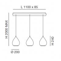 Fabas Luce 3518-49-125 Gisella Pendant Lamp 3L