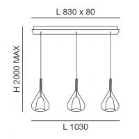 FABAS LUCE 3481-48-297 Lila Suspension Lamp Linear 3 Colors